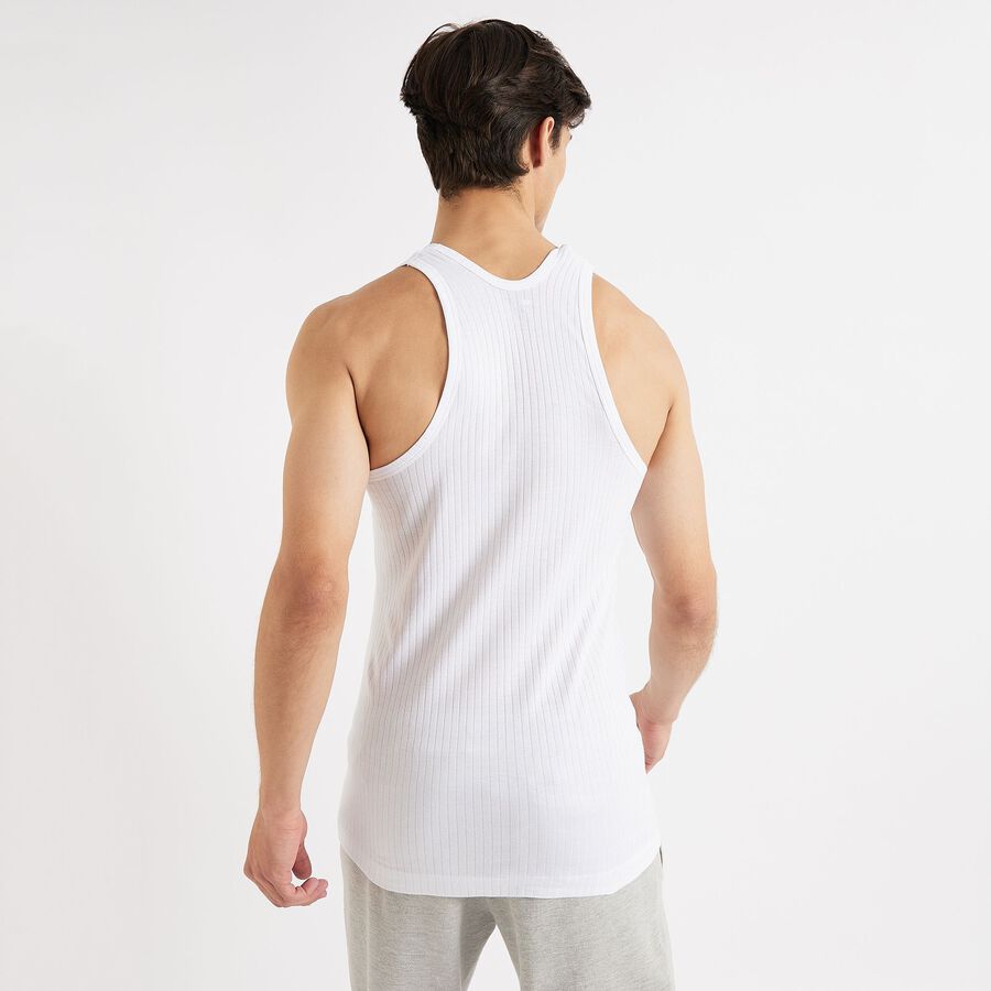 Men's Cotton Vest, White, large image number null