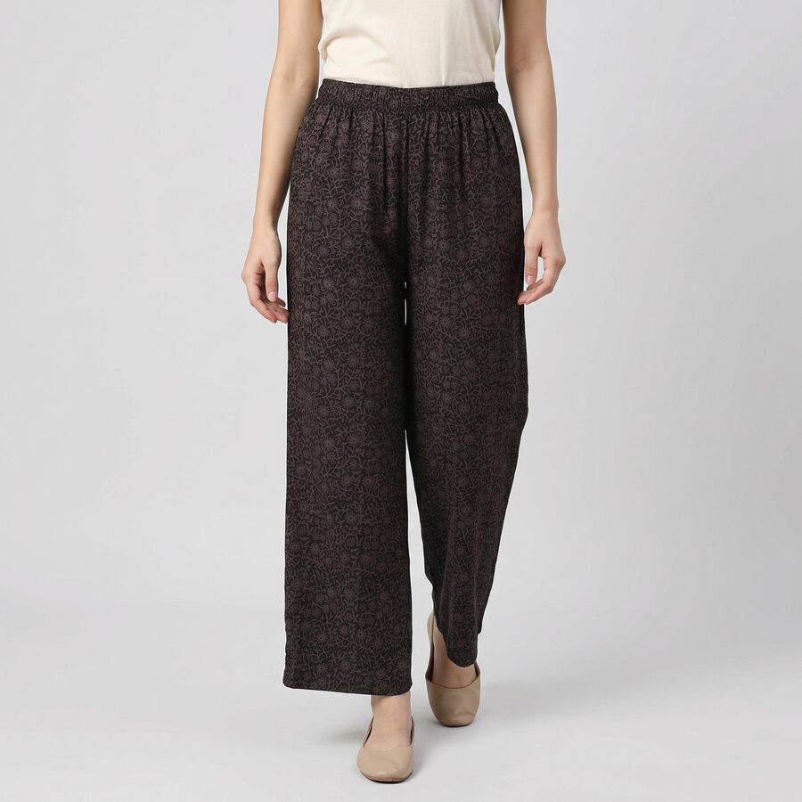 Women's Charcoal Palazzos, गहरा ग्रे, large