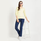 Solid Round Neck Top, Yellow, small image number null
