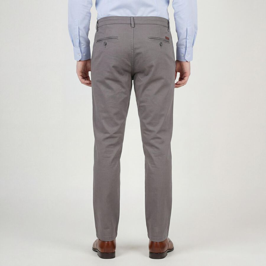 Men's Light Grey Slim Fit Casual Trousers, हल्का ग्रे, large