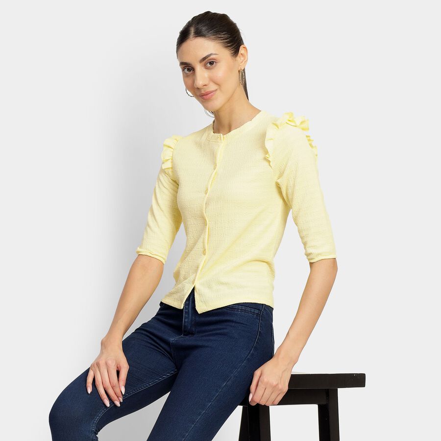 Ladies'  Crop  Top, पीला, large image number null