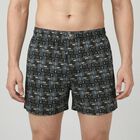 Men's Black Regular Fit Solid Boxers, काला, small