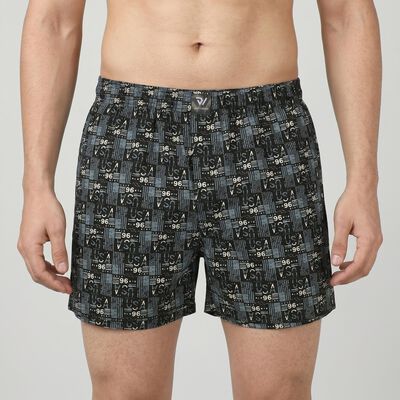 Men's Black Regular Fit Solid Boxers