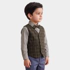 Boys Grey Cotton Casual Shirt, Light Grey, small