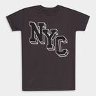 Boys' Dark Grey Round Neck Casual T-Shirt, Dark Grey, small