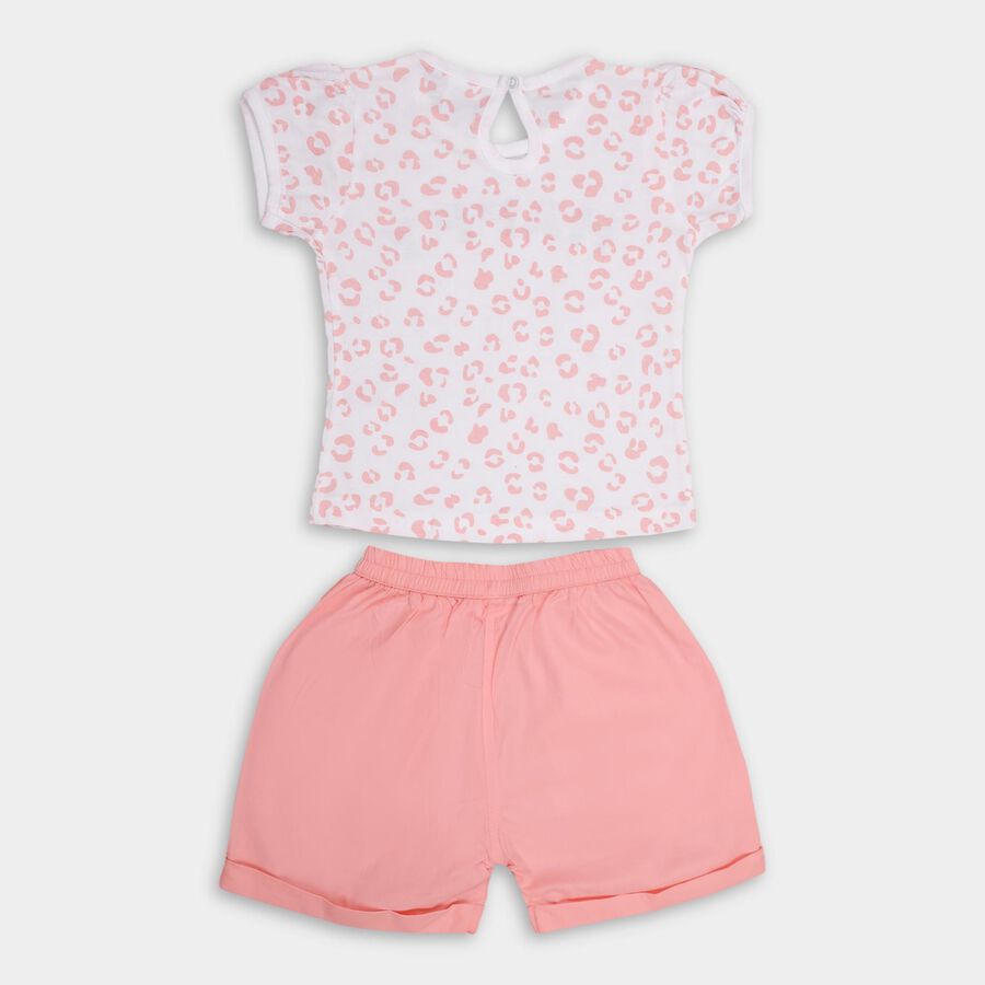 Girls' 100% Cotton Short Set, Pink, large image number null