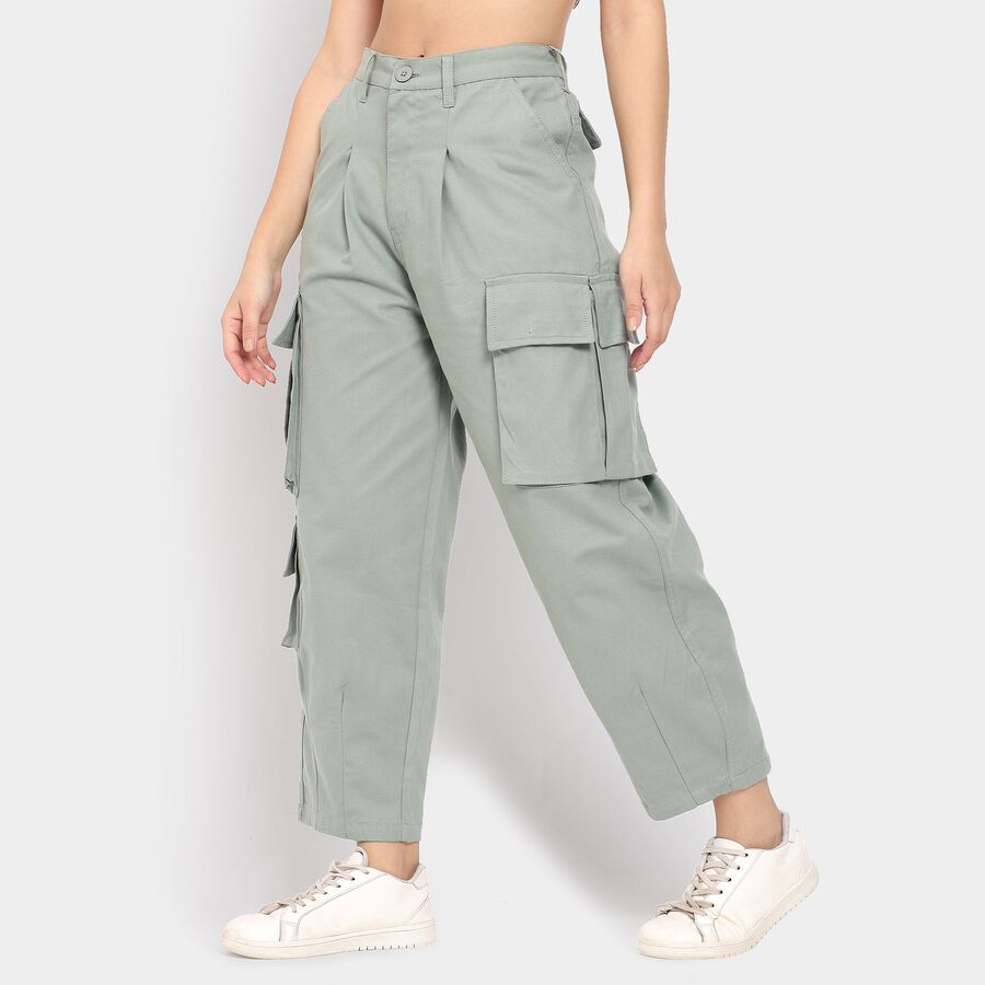 Ladies' 100% Cotton Trousers , हल्का हरा, large image number null