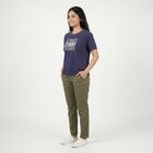 Women's Navy Blue Round Neck Casual T-Shirt, Navy Blue, small