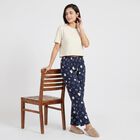 Women's Navy Blue Straight Fit Heart and Star Pyjama, नेवी ब्लू, small