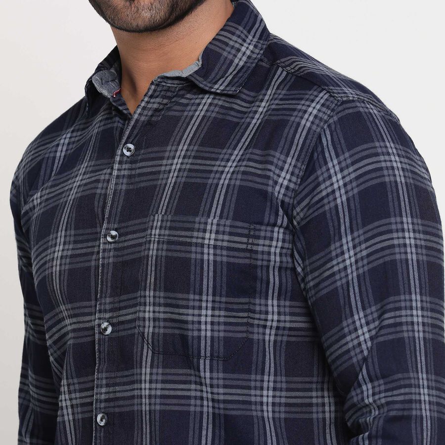 Checks Casual Shirt, गहरा ग्रे, large image number null