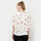 Printed Short Sleeve Top, White, small image number null