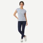 Women's Light Blue Round Neck Regular T-Shirt, Light Blue, small