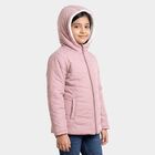 Girls' Purple Hooded Puffer Jacket, Purple, small