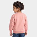 Girls' Pink Crew Neck Pullover Sweatshirt, Light Pink, small