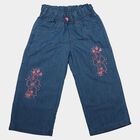 Girls Blue Wide Leg Jeans, Mid Blue, small