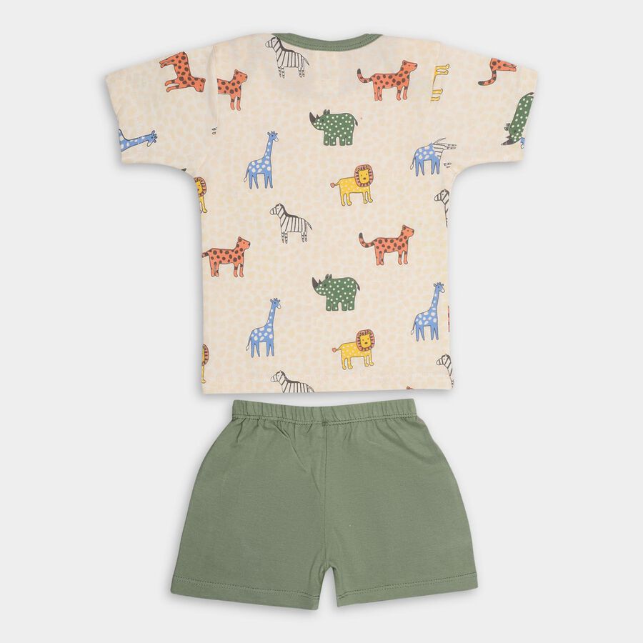 Infant Boys' 100% Cotton Baba Suit, Olive, large image number null