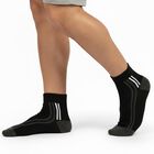 Men's Light Gray and Jet Black Regular Fit Ankle Length Socks Pack of 3, Black, small
