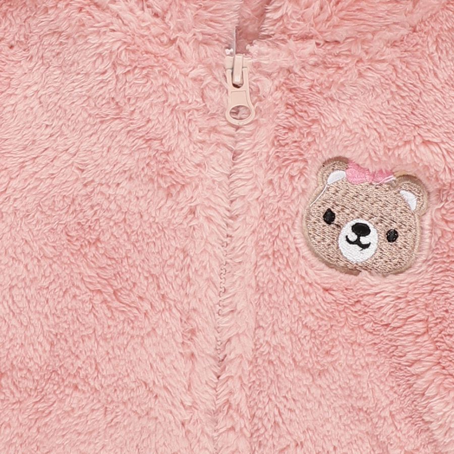Infants Light Pink Hooded Casual Sweatshirt, हल्का गुलाबी, large image number null