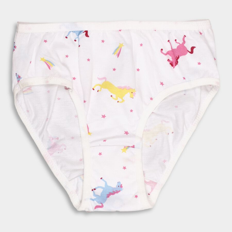 Girls' 100% Cotton Panty, White, large image number null