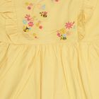 Girls' 100% Cotton Frock, पीला, small