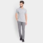 Printed Cross Pocket Slim Fit Trousers, Light Grey, small image number null
