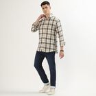 Men's Beige Cotton Spread Collar Casual Shirt, गहरा पीला, small image number null