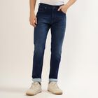 Men's Deep Indigo Slim Fit Faded Jeans, Mid Blue, small