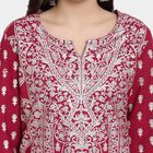 Printed Kurta, Wine, small image number null