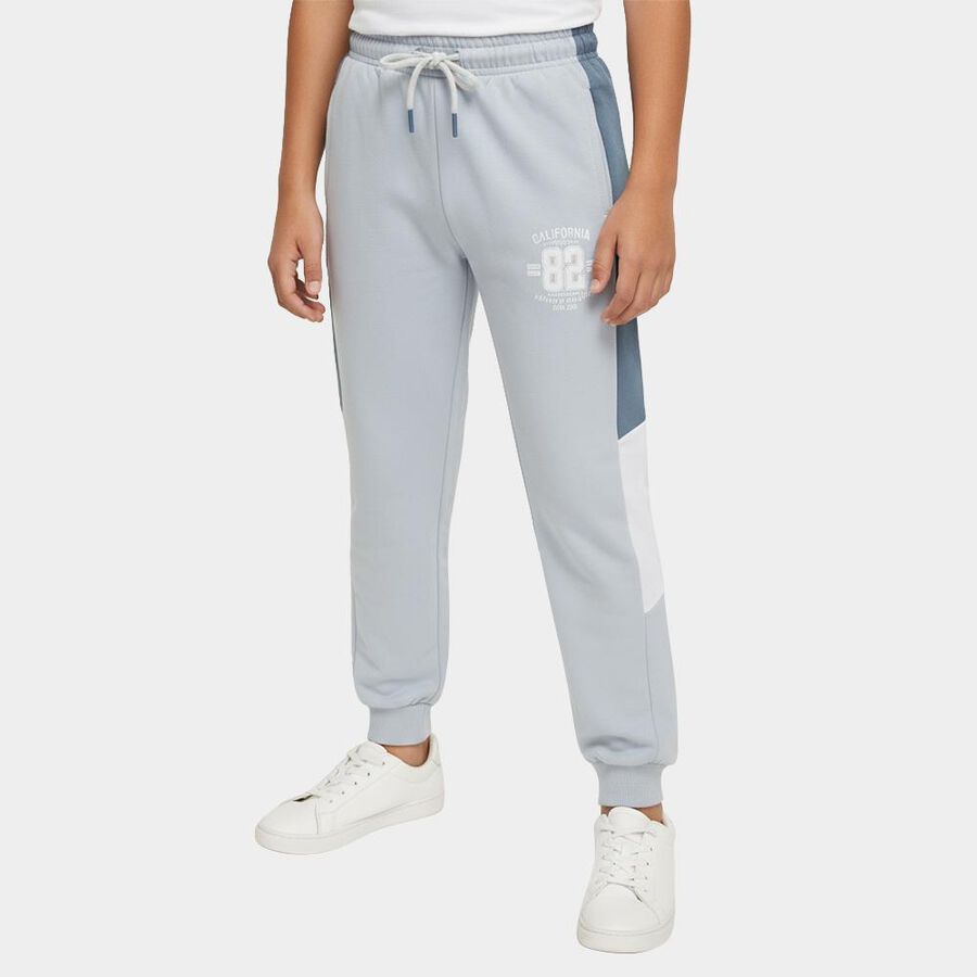 Boys Light Powder Blue Color-Blocked Jogger Pyjama, हल्का नीला, large image number null