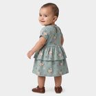 Infants' Mint Green Tiered Graphic Printed Frock, हल्का हरा, small
