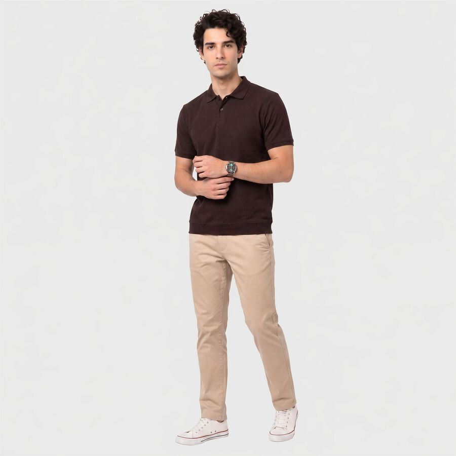 Men's Wine Polo Neck Polo T-Shirt, Wine, large