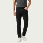 Men's Dark Grey Slim Fit Solid Jeans, Dark Grey, small