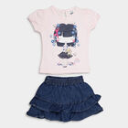 Infants Solid Skirt Top Set, Light Pink, small image number null