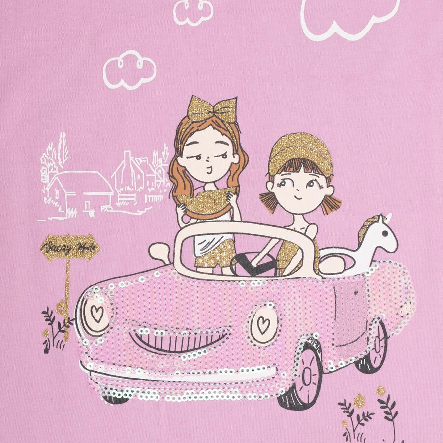 Girls' 100% Cotton T-Shirt , लाइलेक, large image number null