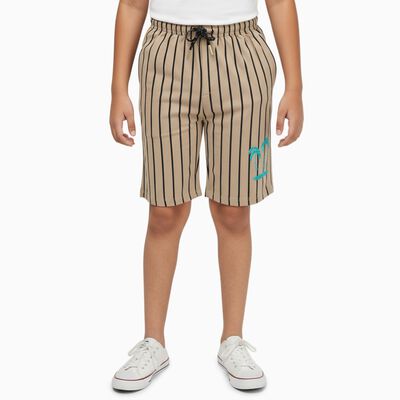 Boys' Muted Charcoal Gray Cotton Blend Casual Fit Bermuda Shorts