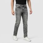 Men's Grey Slim Fit Faded Jeans, Dark Grey, small