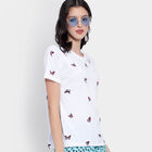 All Over Print Round Neck T-Shirt, सफ़ेद, small image number null