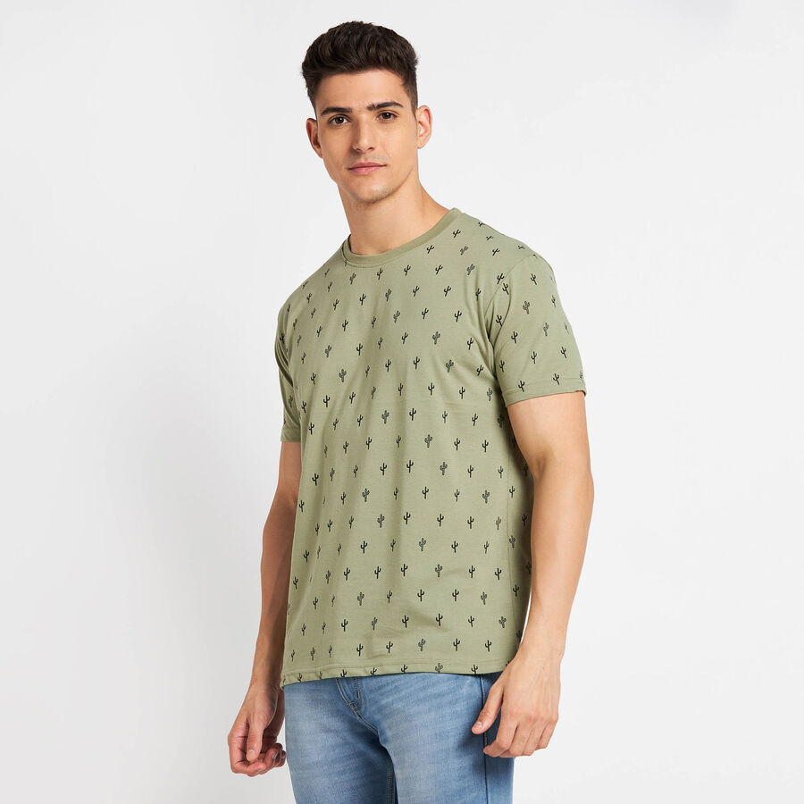 All Over Print Round Neck T-Shirt, हल्का हरा, large image number null