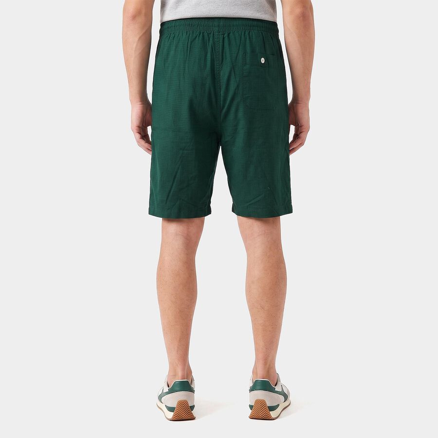 Men's Green Regular Fit Drawstring Jamaican Shorts, हल्का हरा, large