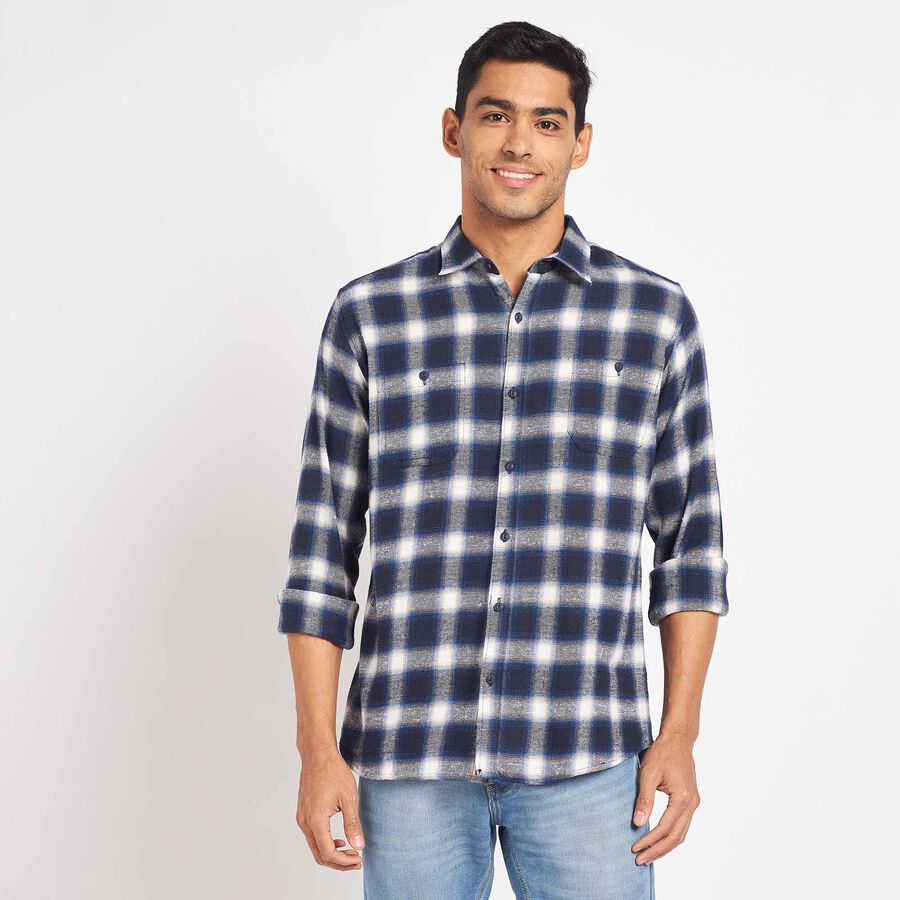 Checks Casual Shirt, Dark Blue, large image number null