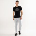 Men's Light Grey Slim Fit Flat-Front Casual Trousers, हल्का नीला, small image number null