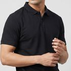 Men's Navy Blue Cotton Polo Neck Solid Polo T-Shirt, Navy Blue, small