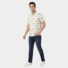 Men's Brown Cotton Camp Collar Casual Shirt, Brown, small