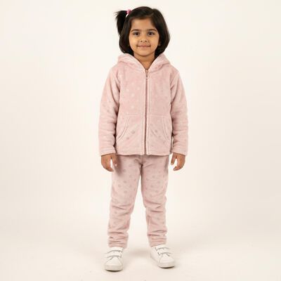 Girls Soft Dusty Pink Hoodie Casual Hipster Set
