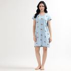 Ladies' 100% Cotton Knee Length Nighty, Light Blue, small image number null