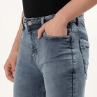 Men's Stonewashed Blue Slim Fit Five Pocket Jeans, Light Grey, small image number null