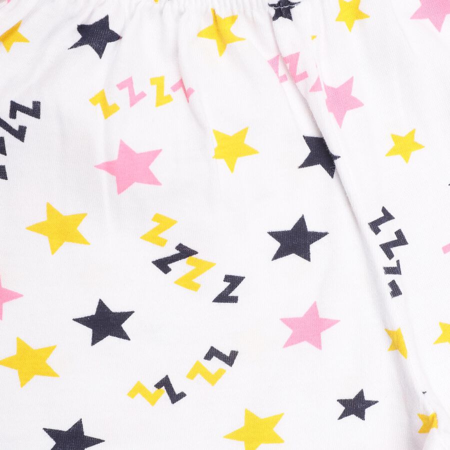 Girls' 100% Cotton Night Suit , नेवी ब्लू, large image number null