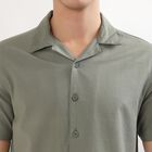 Men's Muted Sage Green Cuban Casual Shirt, हल्का हरा, small image number null