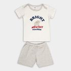 Infant Boy's Cotton Baba Suit, Melange Light Grey, small image number null