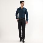 Men's Deep Teal Blue Cotton Spread Collar Slim Fit Formal Shirt, Teal Blue, small
